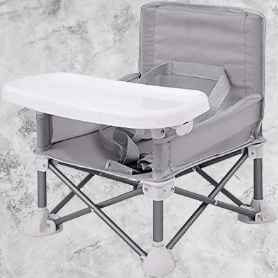 Chaise Pliante - BabyBoosterSeat™ - Gris - Mon bébé Gourmand